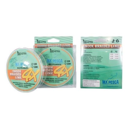 Linha Multifilamento Snook Braided Line 4X - MX Pesca 0,16mm 300 metros