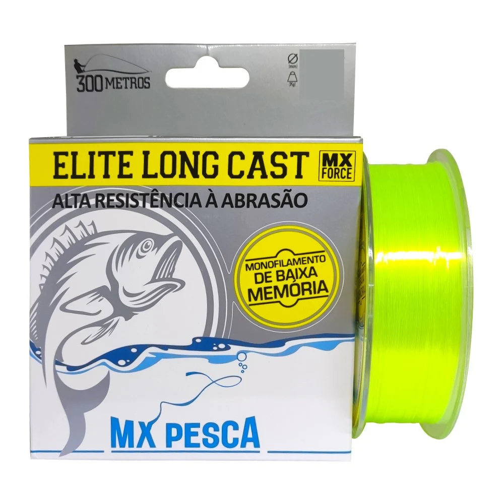 Linha MX Pesca Elite Long Cast | 300m (Amarelo) 0,35MM – 14,70 KG